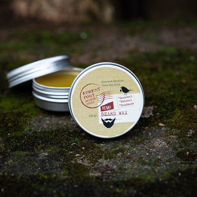 Forest Post Teatree Beardwax tins, front of pack