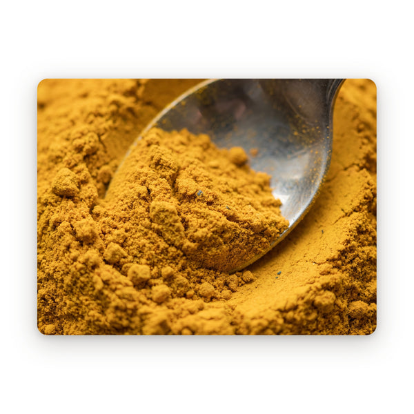 Ground turmeric, close up