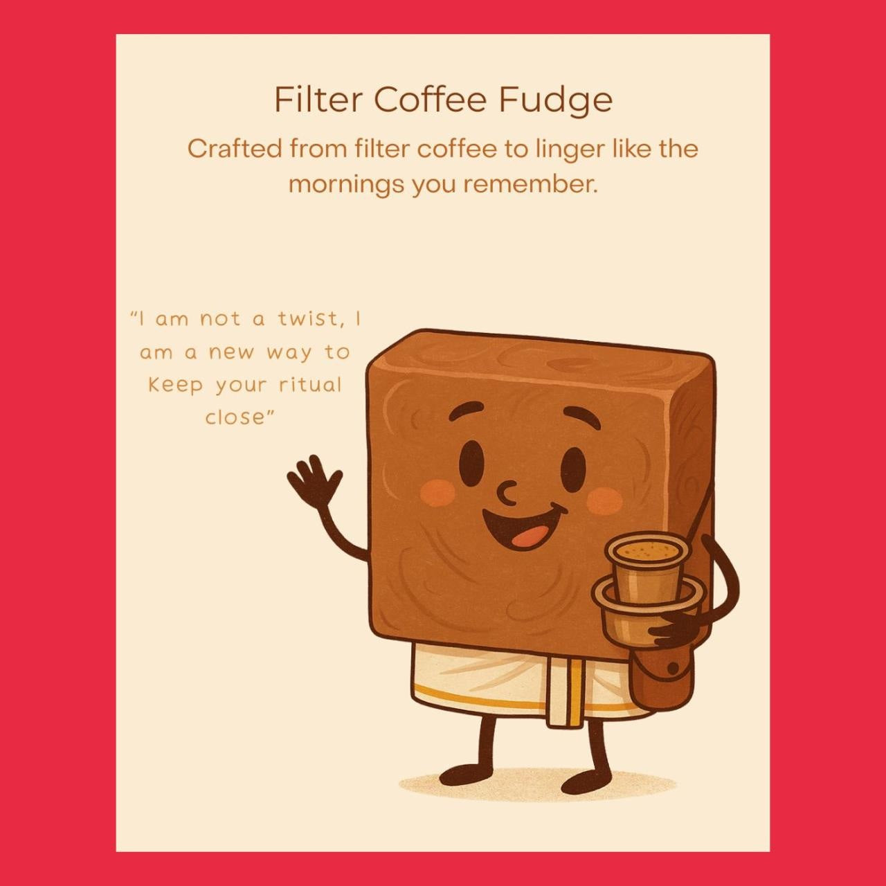 Inippu Indulgence filter coffee fudge flavour card