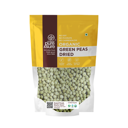 Pure & Sure Organic Green Peas Dried 500 g pack