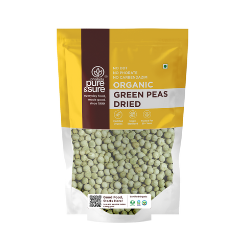 Pure & Sure Organic Green Peas Dried 500 g pack