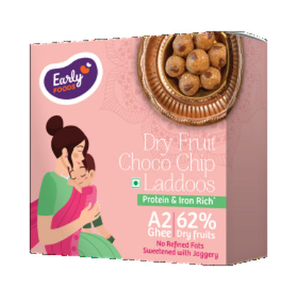 Dry Fruit Choco Chip Laddoo by Early Foods, front of pack