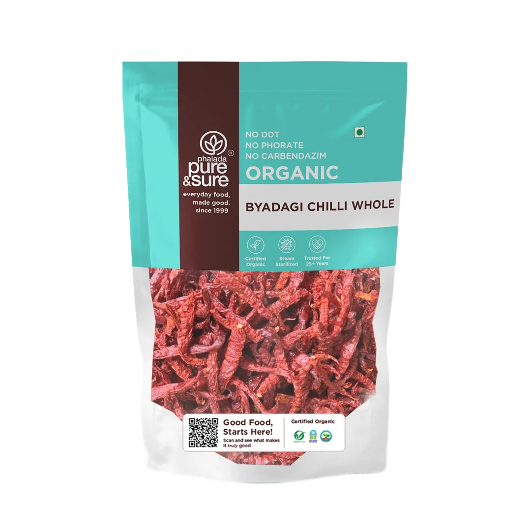 Pure & Sure Organic Byadagi Chilli Whole pack, front