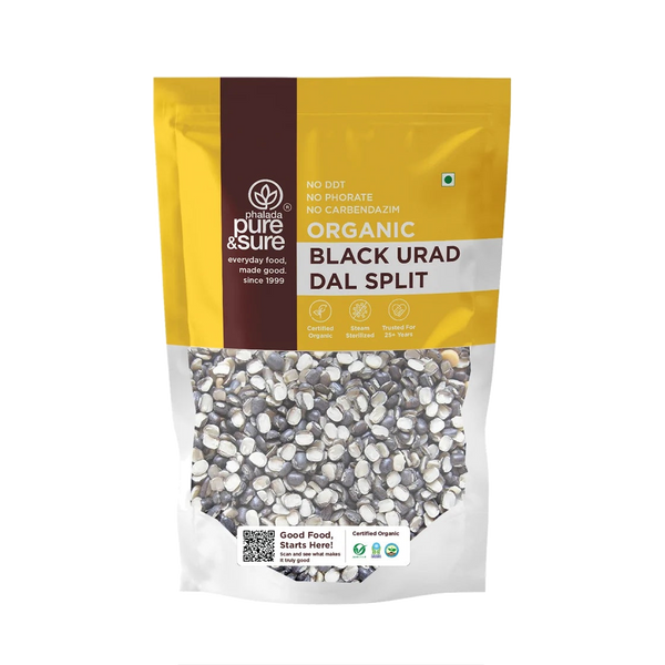 Pure & Sure Organic Black Urad Dal Split pack, front