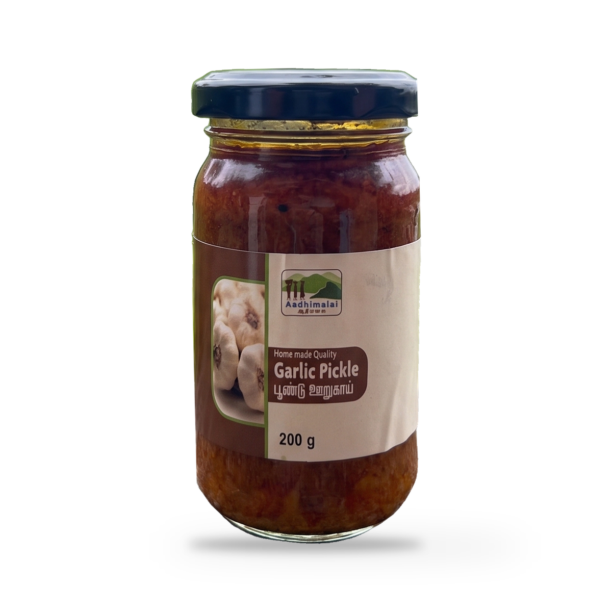 Kotagiri Garlic Pickle jar on a plain white studio background