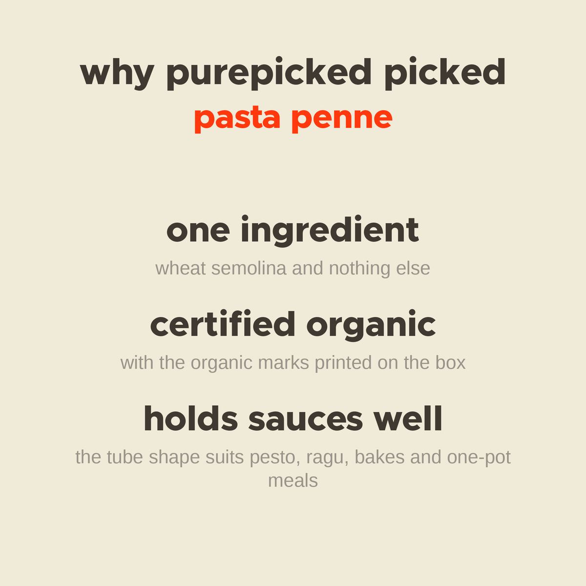 Why purepicked picked Pasta Penne