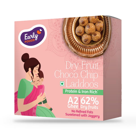 Dry Fruit Choco Chip Laddoo by Early Foods, front of pack