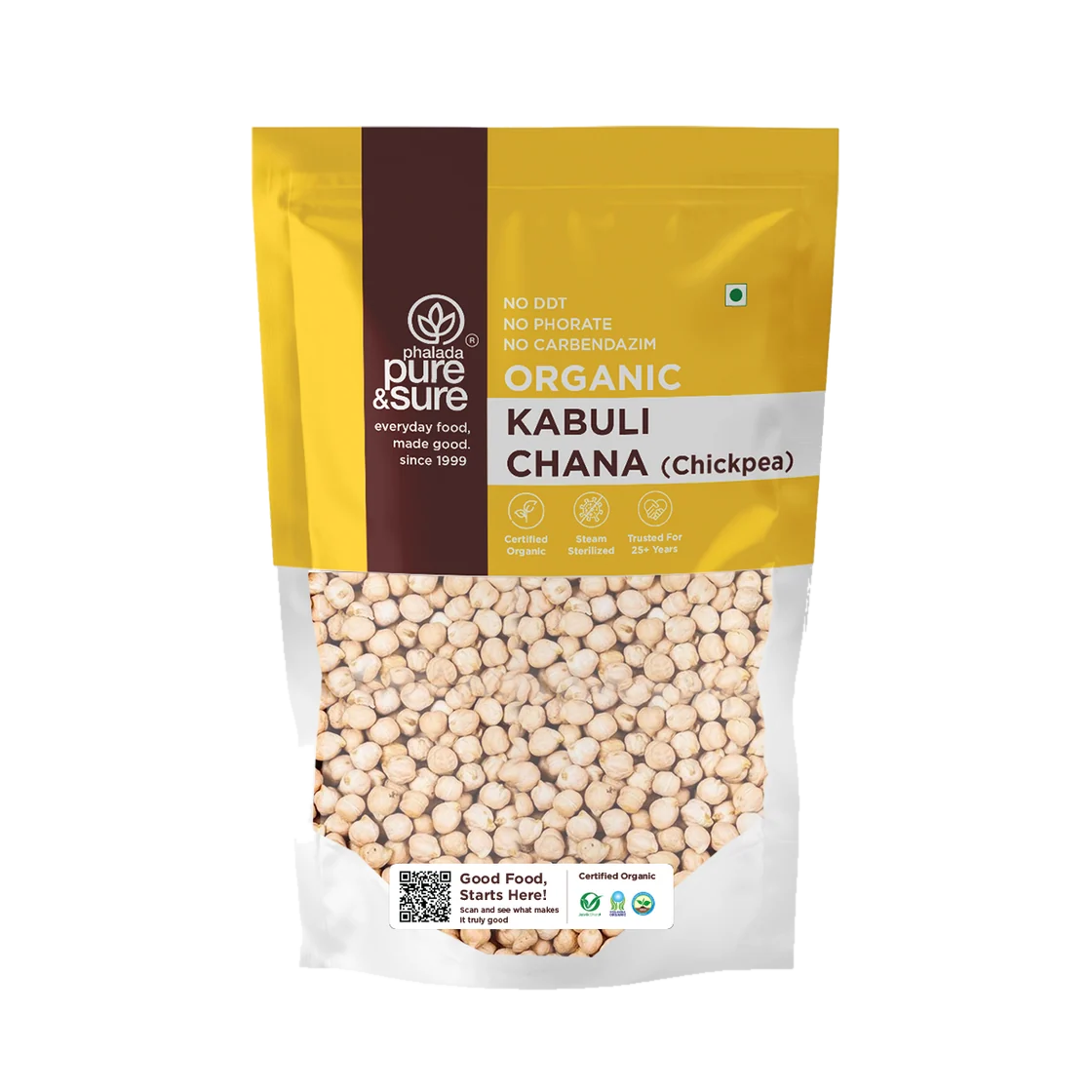 Pure & Sure Organic Kabuli Chana pack, front