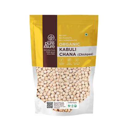 Pure & Sure Organic Kabuli Chana pack, front