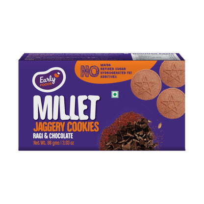 Ragi & Choco Jaggery Cookies by Early Foods, front of pack