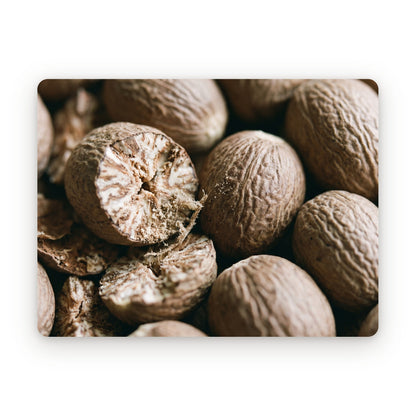 Whole nutmeg, close up