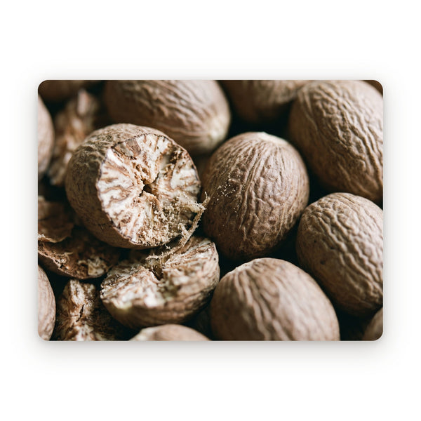 Whole nutmeg, close up