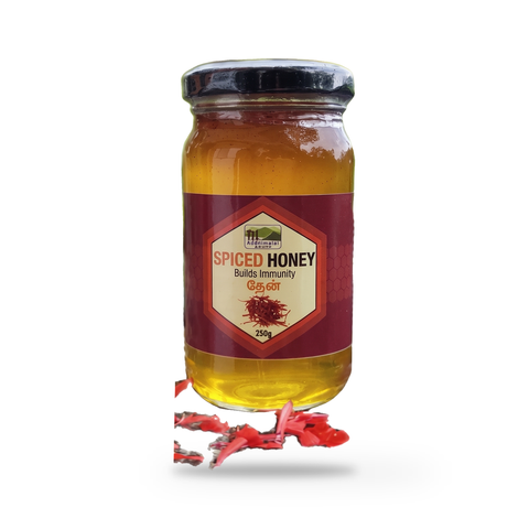 Kotagiri Saffron Honey jar on a plain white studio background