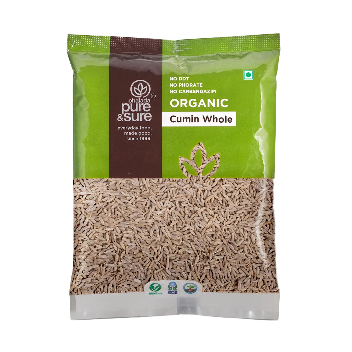 Pure & Sure Organic Cumin Whole pack, front