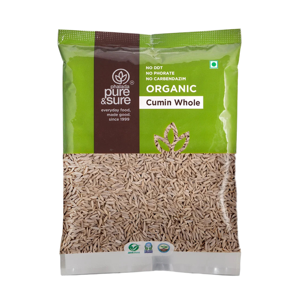 Pure & Sure Organic Cumin Whole pack, front