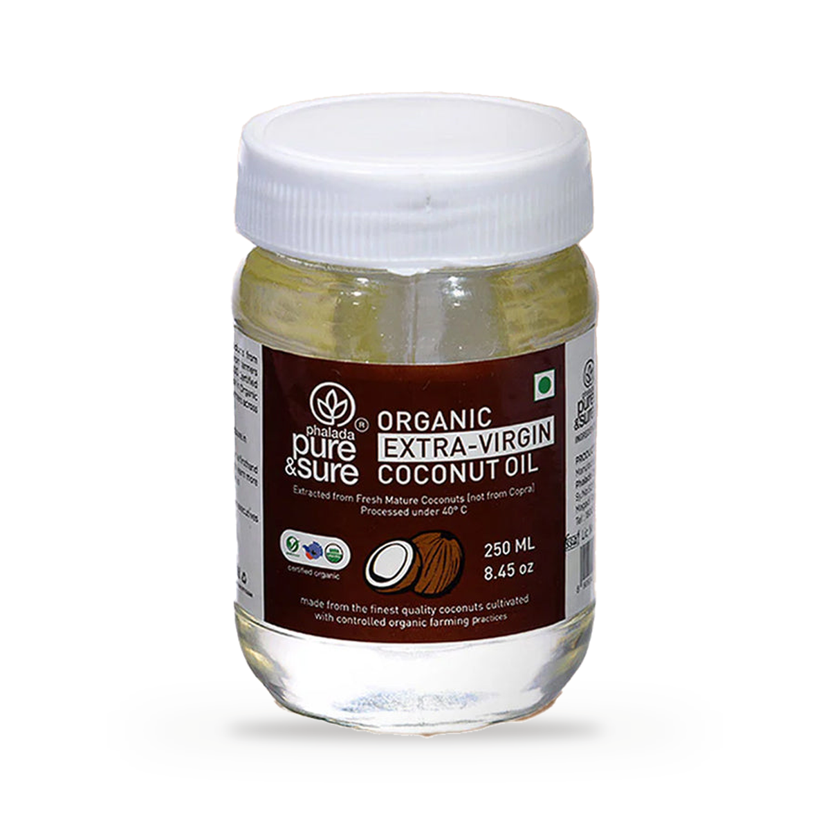 purepicked Organic Extra-Virgin Coconut Oil 250ml jar