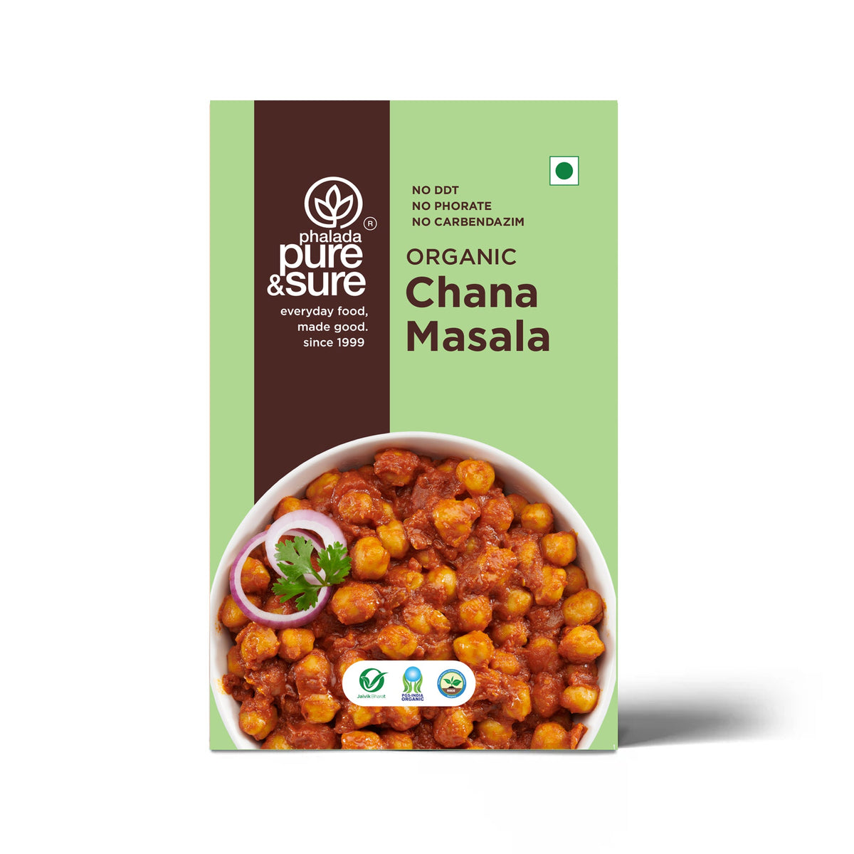 Pure & Sure Organic Chana Masala 100 g pack, front of pack