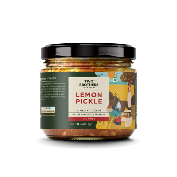 Two Brothers Organic Farms Lemon Pickle 300 g pack, front of pack