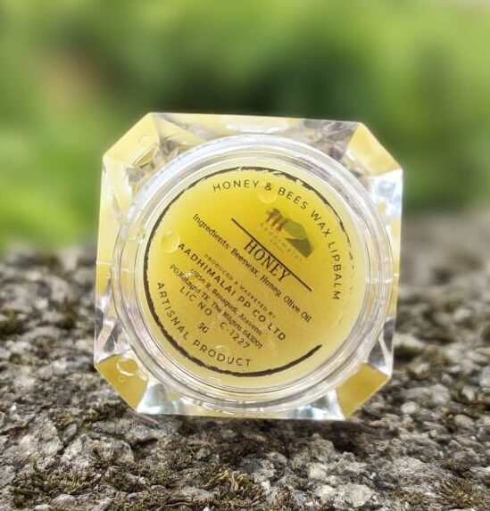 Aadhimalai Beeswax Lip Balm, honey, front of pack