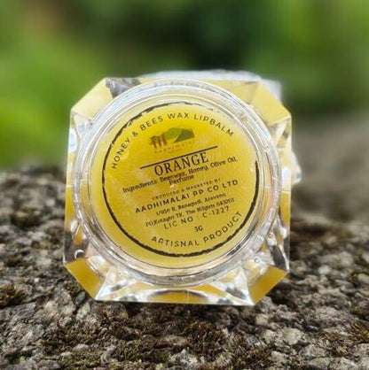 Aadhimalai Beeswax Lip Balm, orange, front of pack