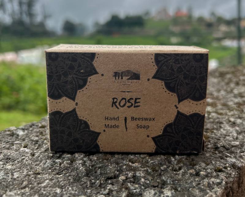 Aadhimalai Beeswax Soap, rose, front of pack