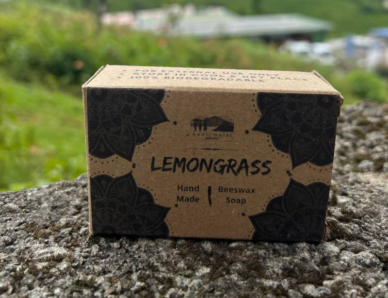 Aadhimalai Beeswax Soap, lemongrass, front of pack