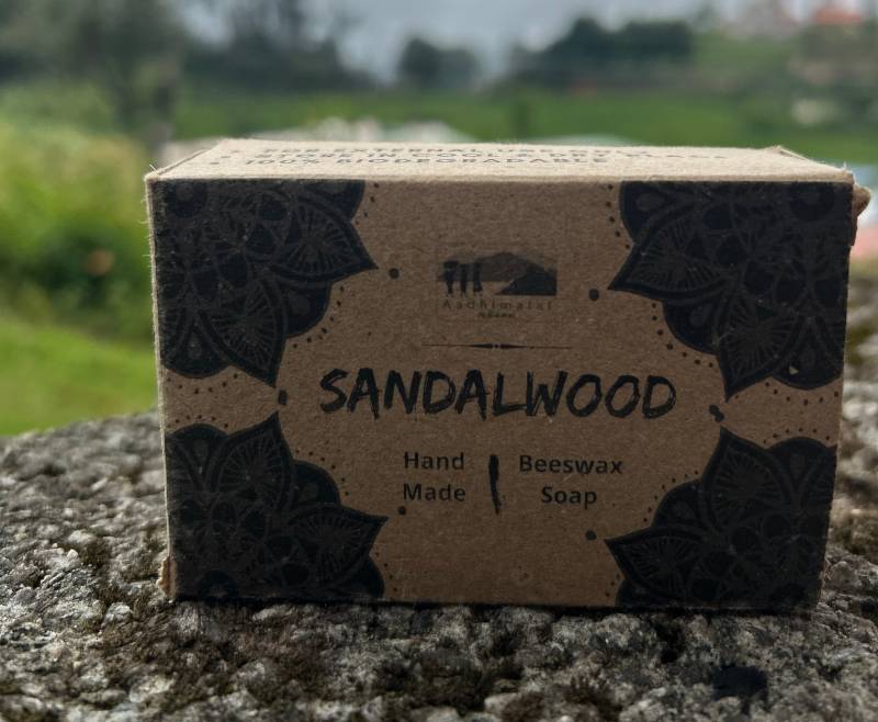 Aadhimalai Beeswax Soap, sandalwood, front of pack