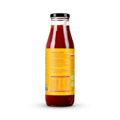 Truemato Ketchup back of pack showing the nutrition table per 100 g