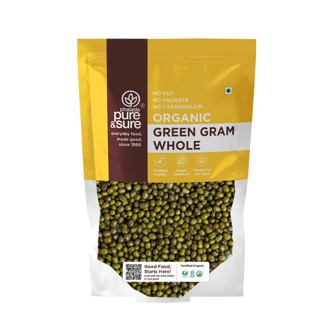 Pure & Sure Organic Green Gram Whole 500 g pack