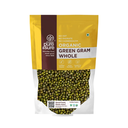 Pure & Sure Organic Green Gram Whole 500 g pack