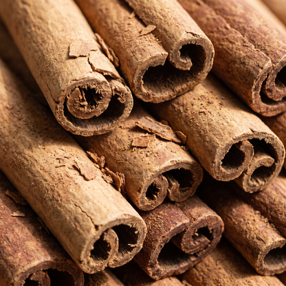 Whole cinnamon quills, close-up