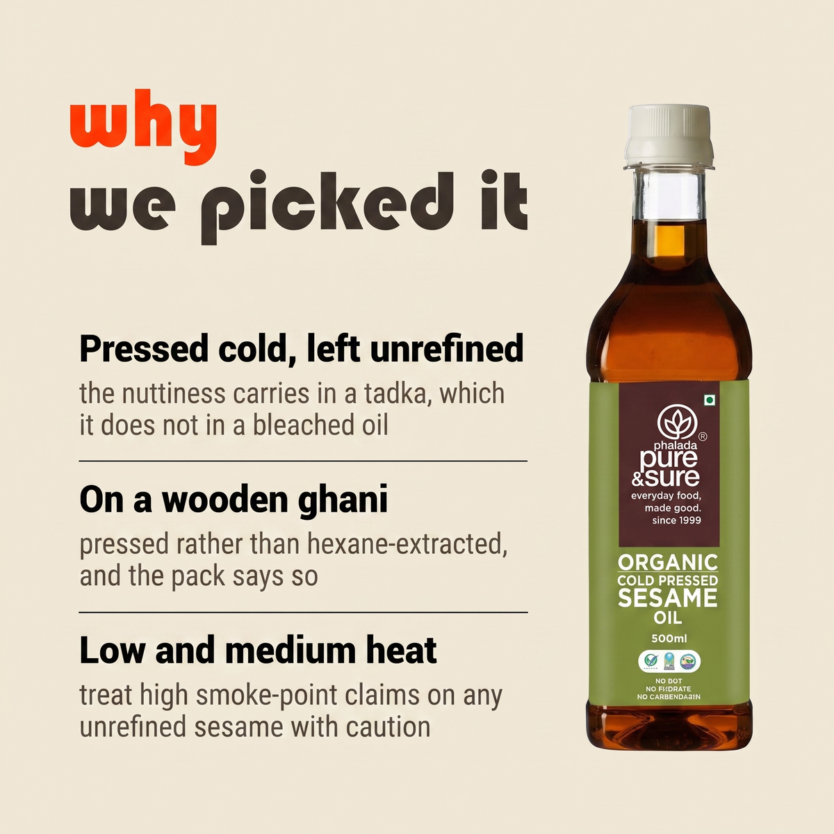 Why Purepicked chose this sesame oil