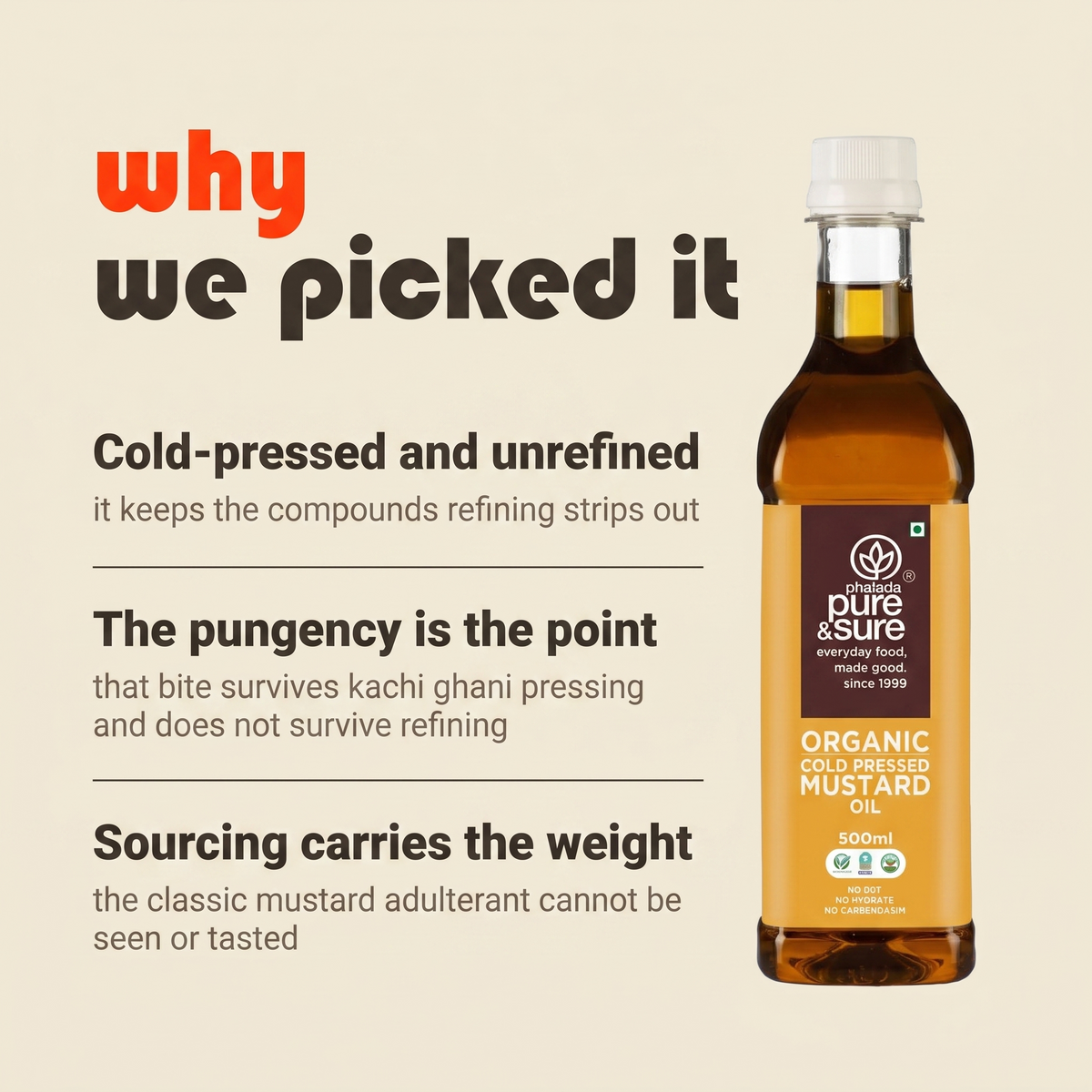 Why Purepicked chose this mustard oil