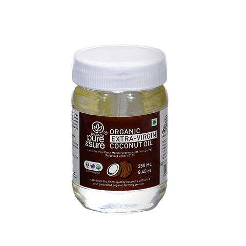 Organic extra virgin coconut oil jar, front of pack