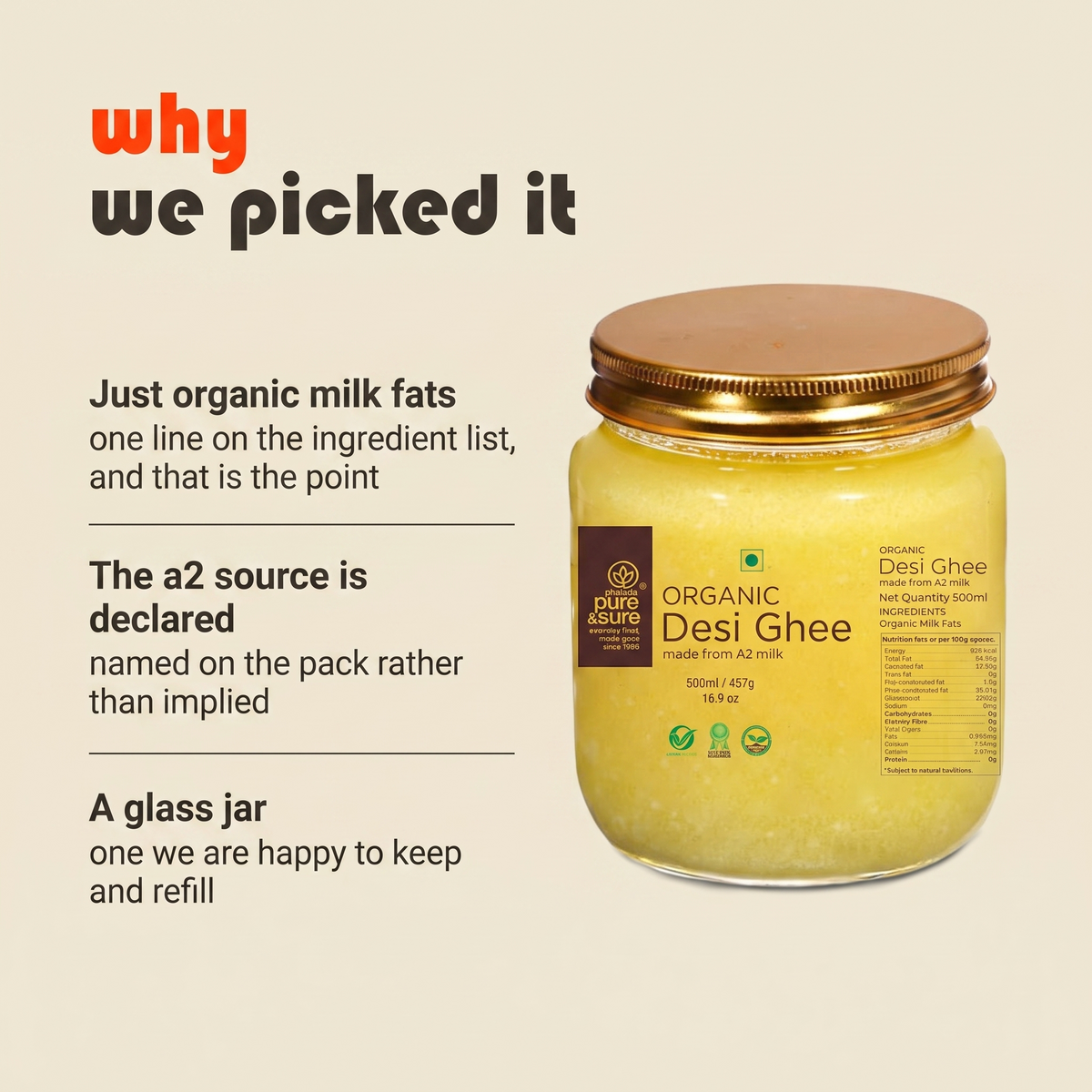 Why Purepicked chose this organic A2 desi ghee