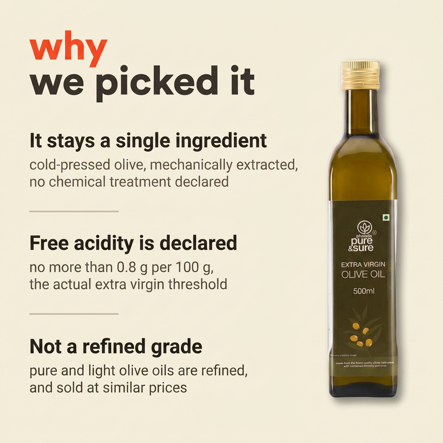 Why Purepicked chose this extra virgin olive oil