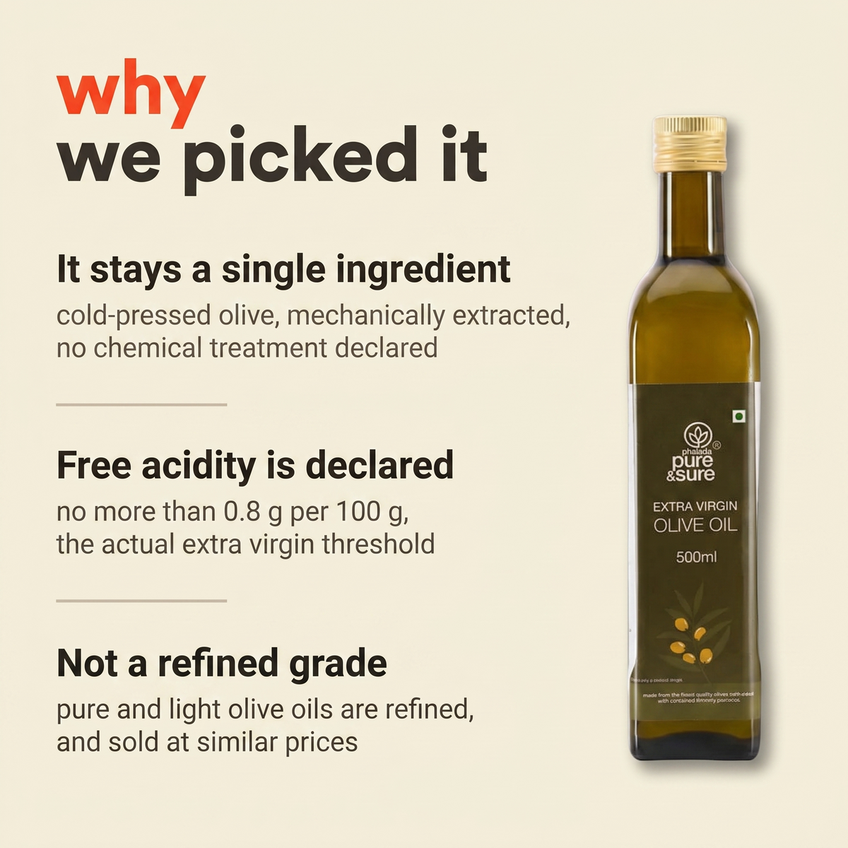 Why Purepicked chose this extra virgin olive oil