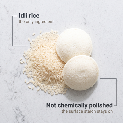 Idli rice and steamed idlis, one ingredient