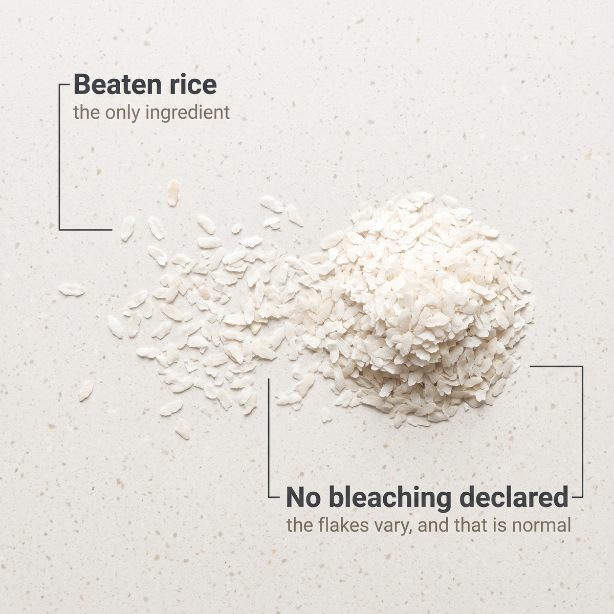 Beaten rice flakes, one ingredient
