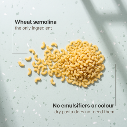 Elbow macaroni, one ingredient