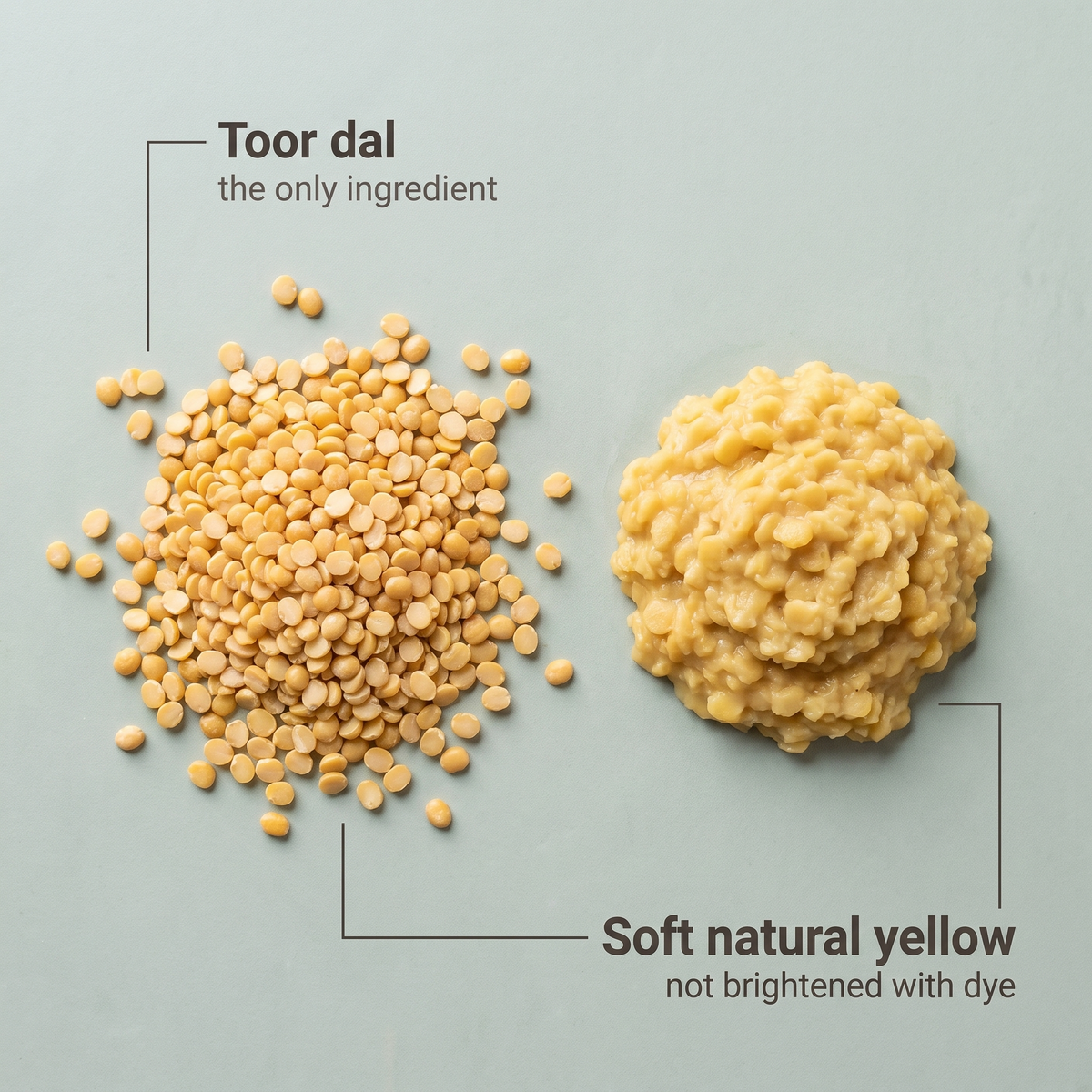 Toor dal grains, soft natural yellow, one ingredient