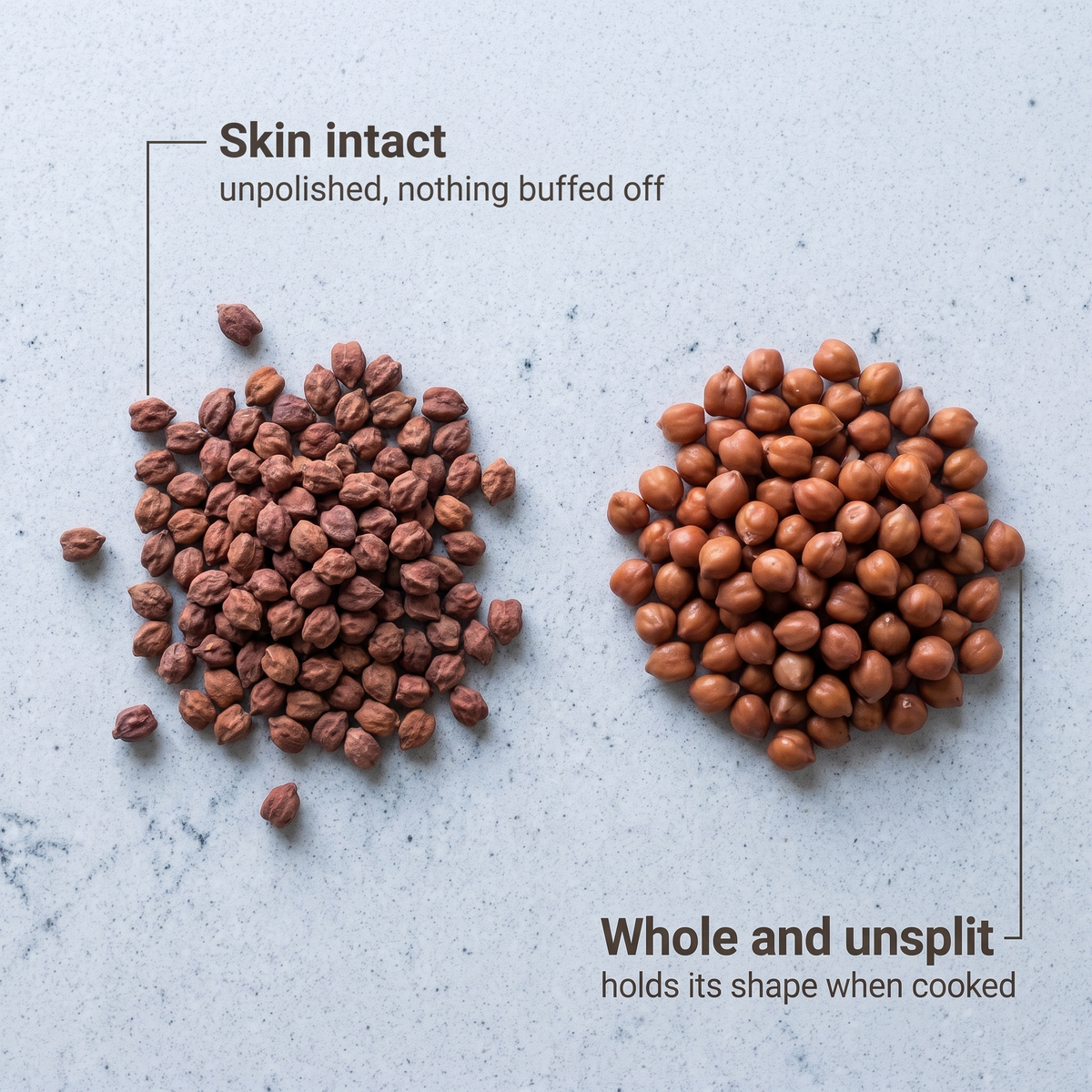 Kala chana with skin intact, whole and unsplit