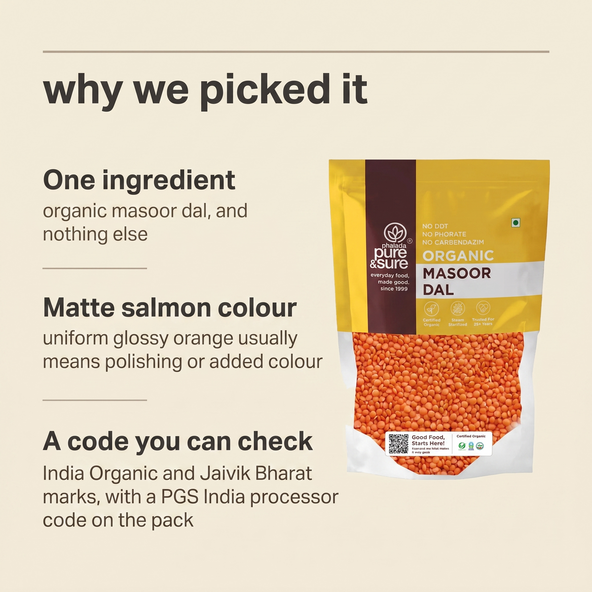 Why Purepicked chose this masoor dal