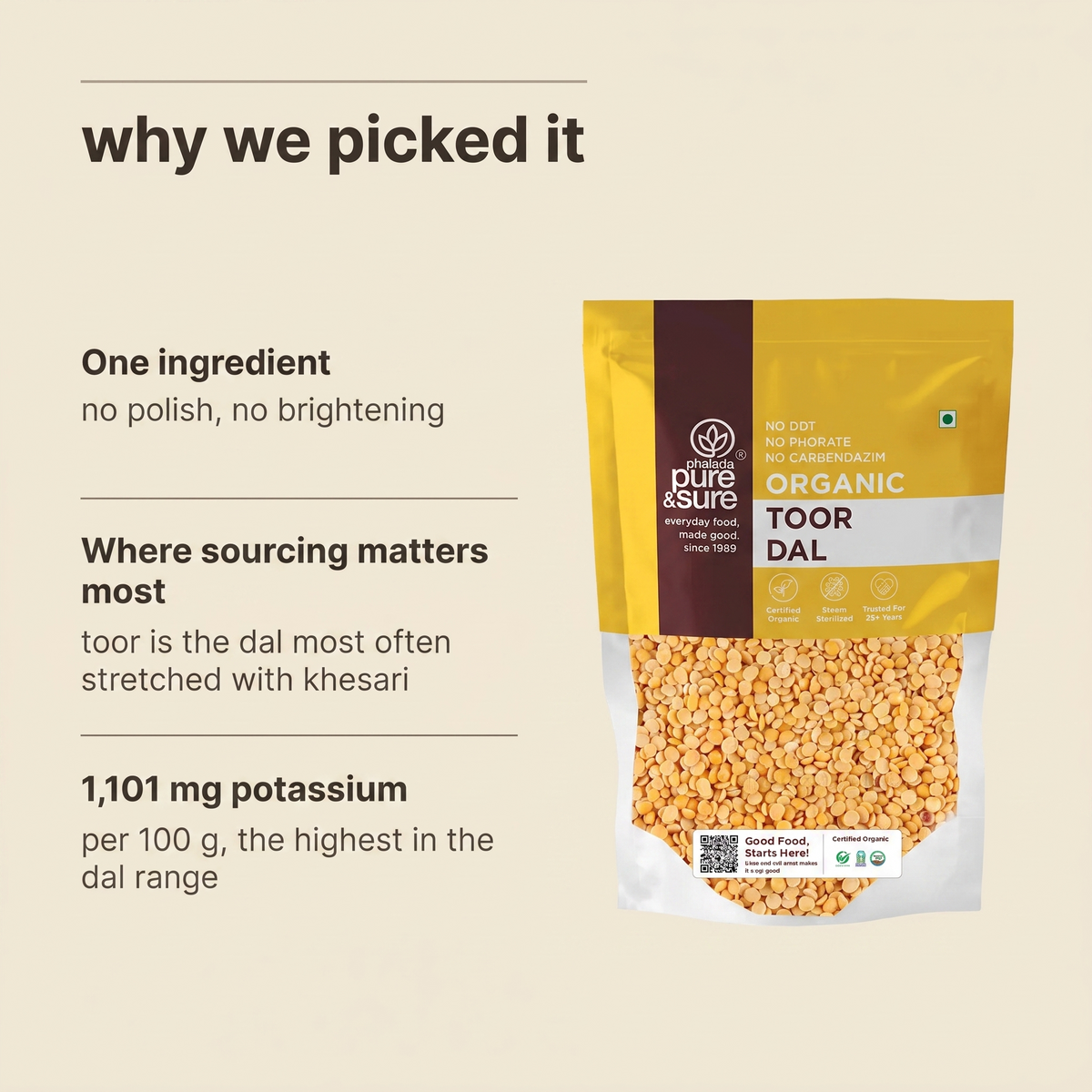 Why Purepicked chose this toor dal