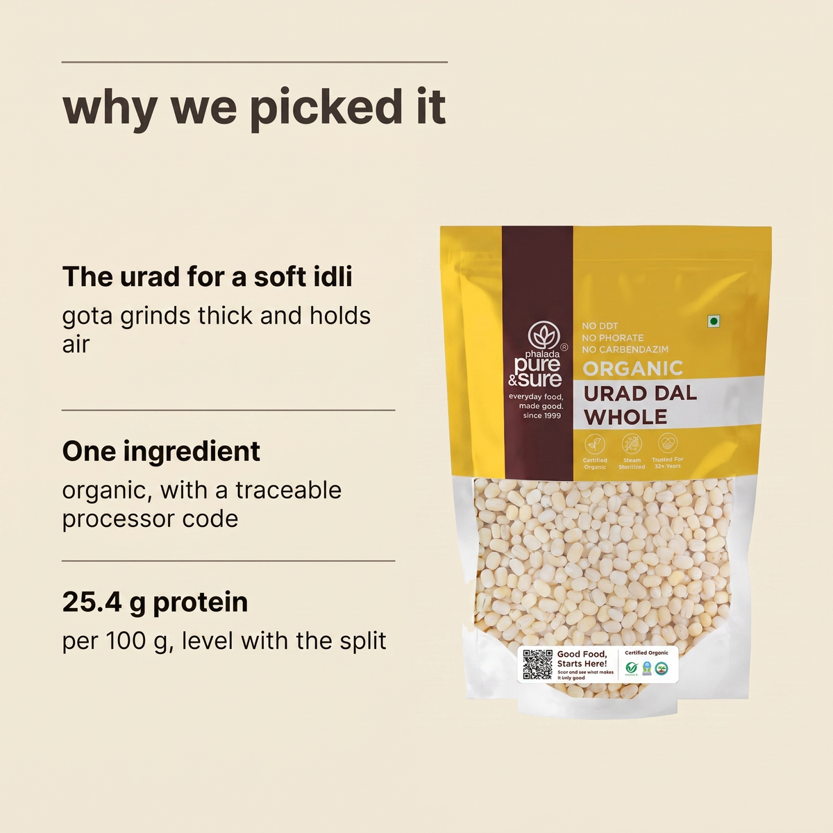 Why Purepicked chose this white urad whole