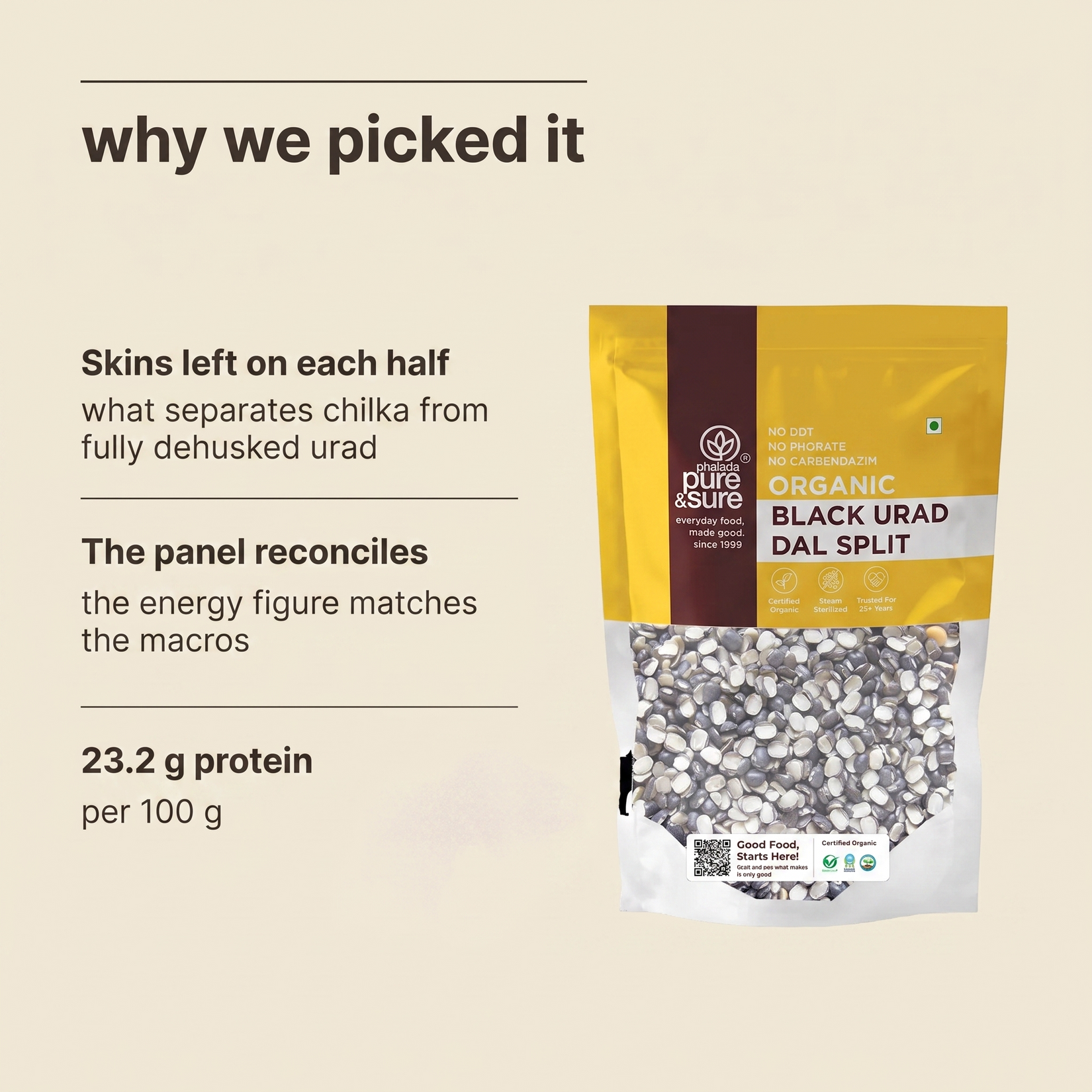 Why Purepicked chose this black urad split