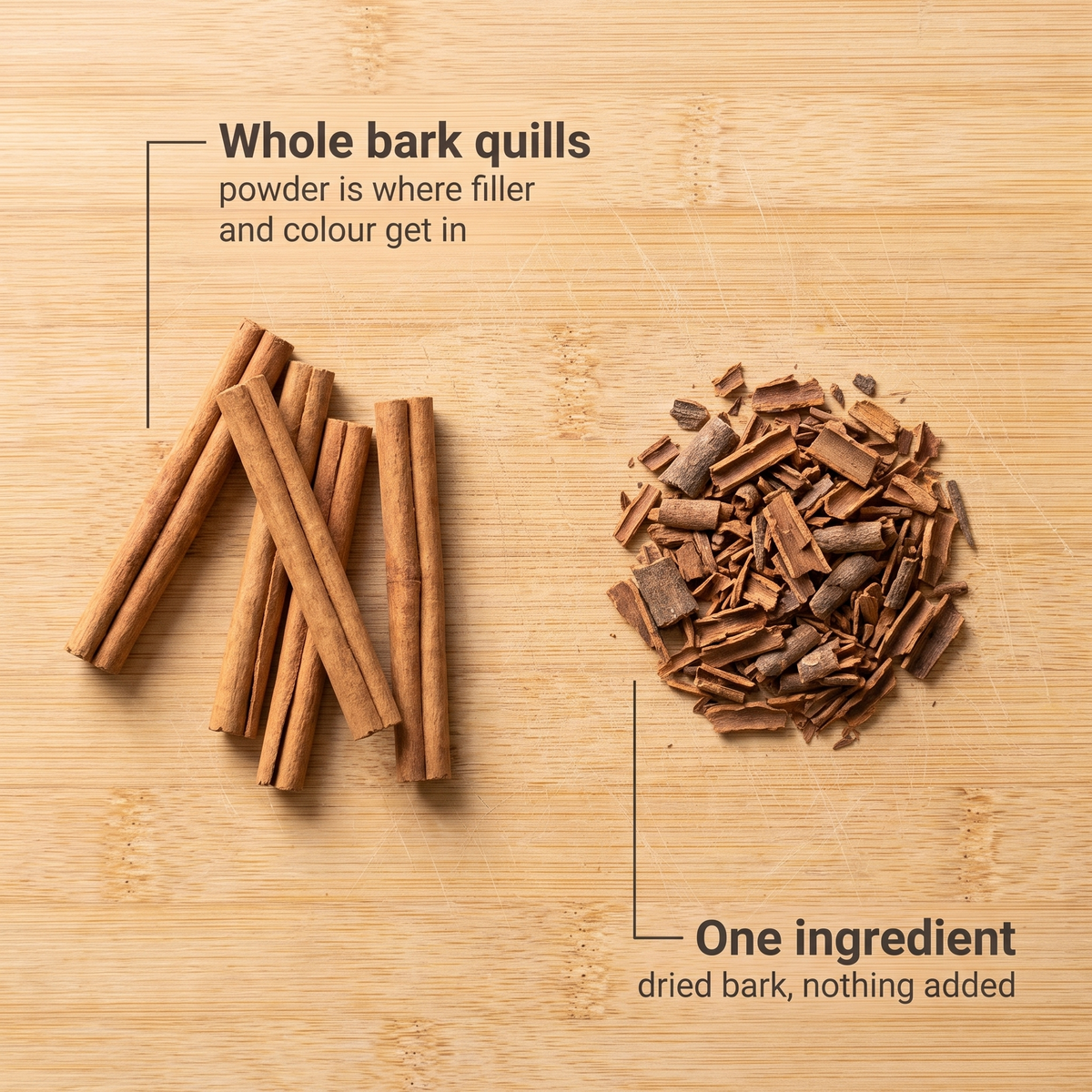 Whole cinnamon bark quills, one ingredient