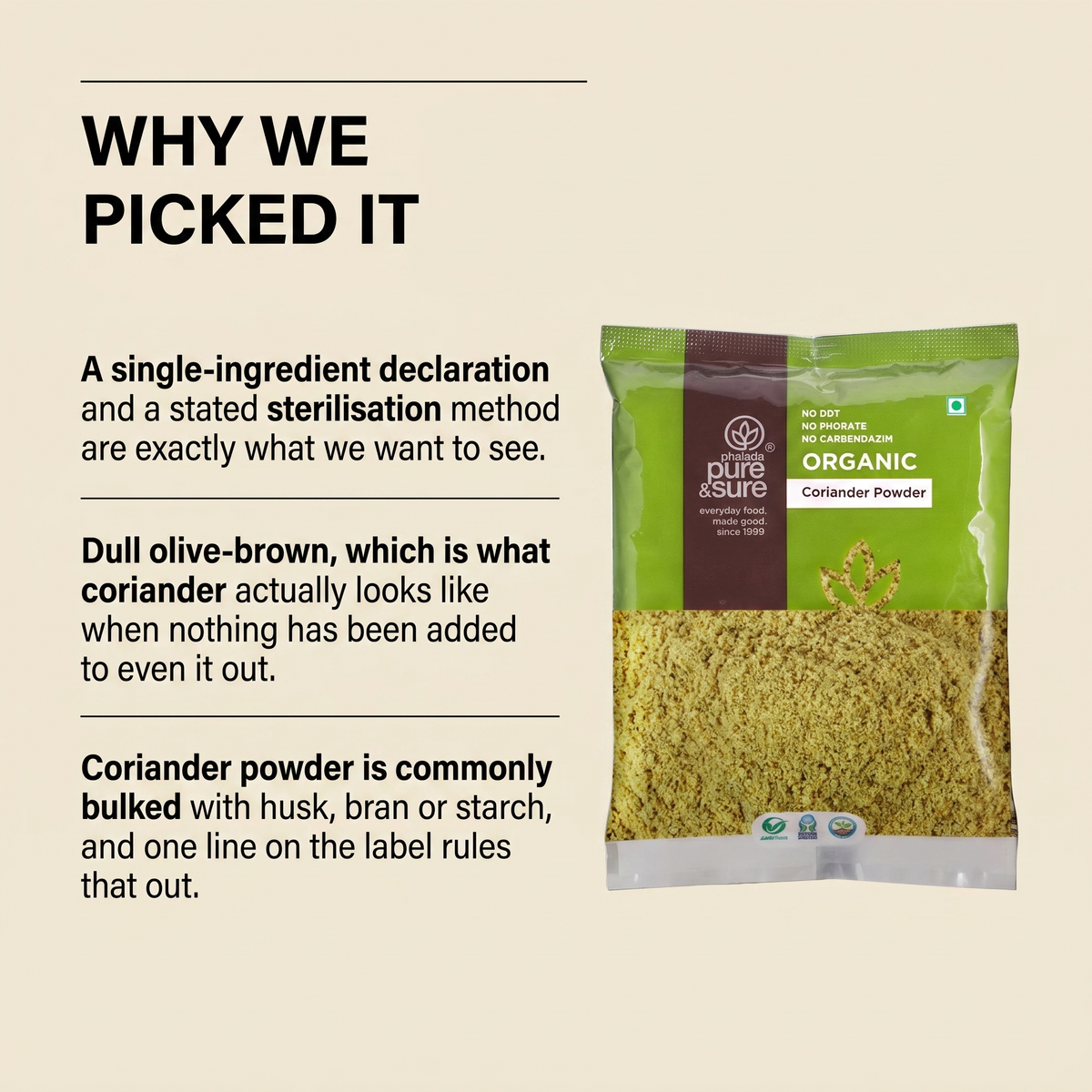 Why Purepicked chose this coriander powder