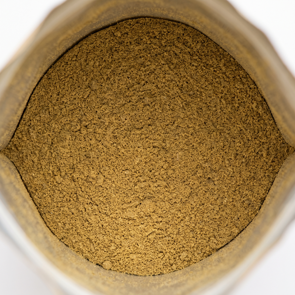 Close-up of the coriander powder inside the pack