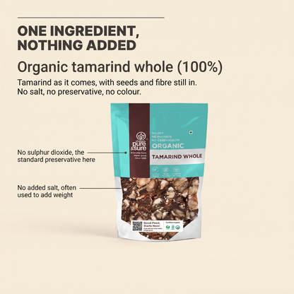 One ingredient: tamarind, with no salt or preservative